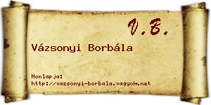 Vázsonyi Borbála névjegykártya